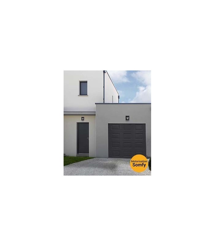 Porte de garage sectionnelle prémontée iso 42 mm (2400 mm x 2000 mm) modèle à cassettes 