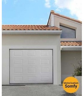 Porte de garage sectionnelle prémontée iso 42 mm (2400 mm x 2000 mm) modèle à cassettes 