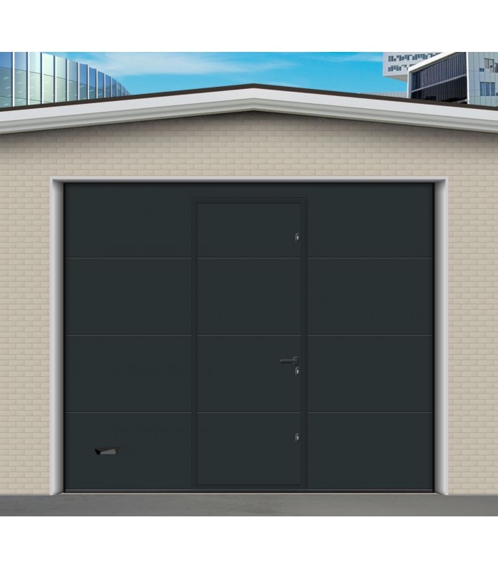 Porte de garage avec portillon