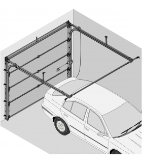 Novoferm pièces détachées (kit support et roulettes hautes pour porte garage ISO 45 (avec ou sans portillon ressorts arrière)