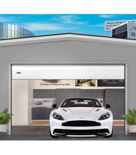 Porte de garage sectionnelle motorisée refoulement au plafond (sans portillon intégré)