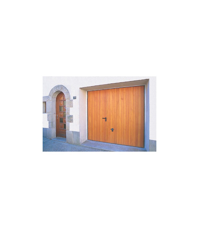 Porte basculante avec ou sans portillon design bois okoume