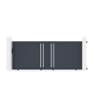 Portail jardin coulissant 3,5m  H.140cm aluminium gris