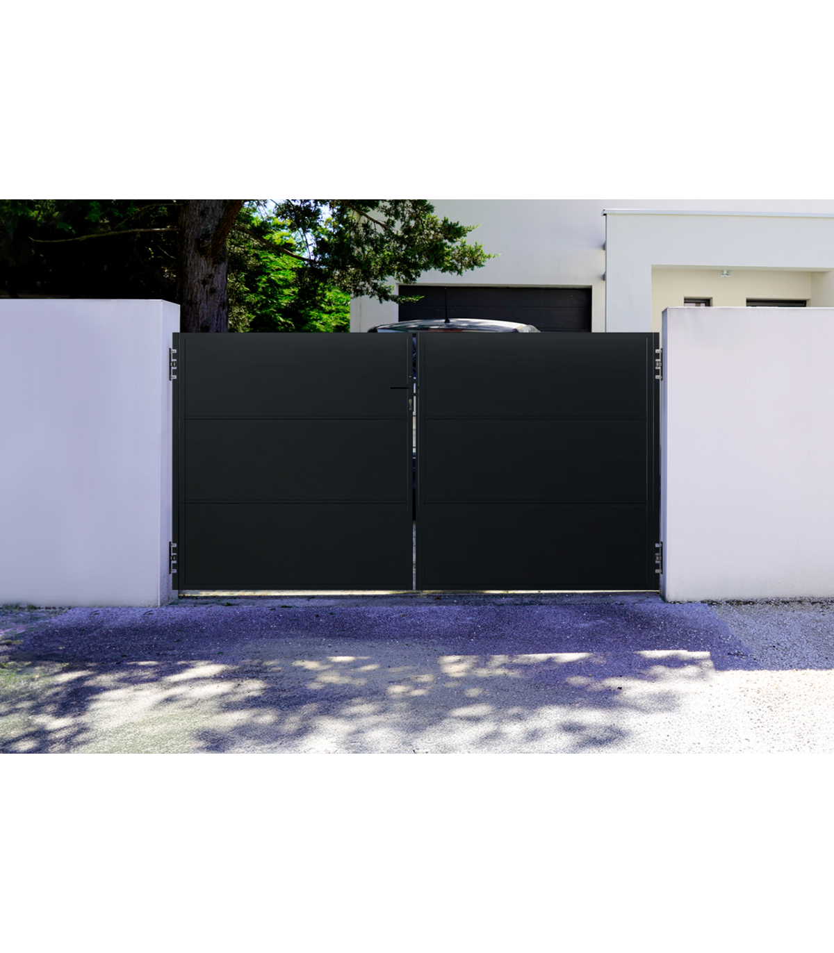 Portail fer 300x160cm noir mat