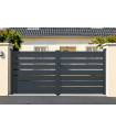 Portail battant en aluminium 3m  H.140cm gris anthracite