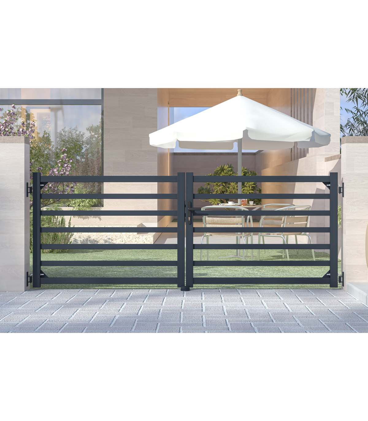 Portail battant ANTELAO 300x110cm gris