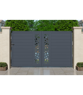 Portail coulissant 3m SUNNY H.180cm aluminium gris