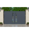 Portail coulissant 3m SUNNY H.180cm aluminium gris