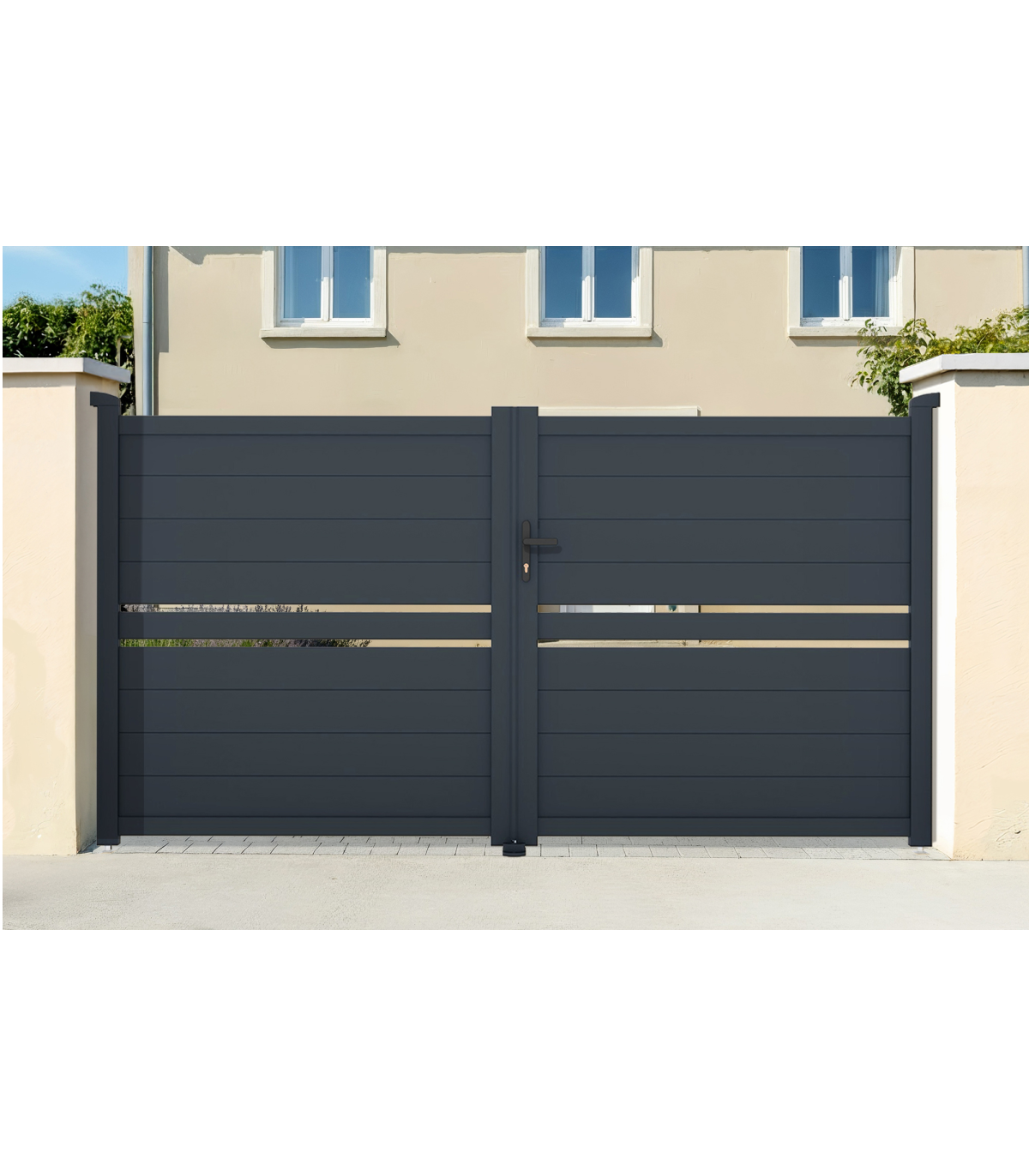 Portail battant 3m CIMONE H.160cm gris