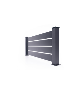 Panneau de clôture 1,9m VOGEL H.80cm aluminium gris