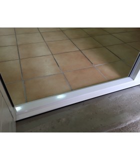 Porte de garage sectionnelle plafond avec portillon seuil plat