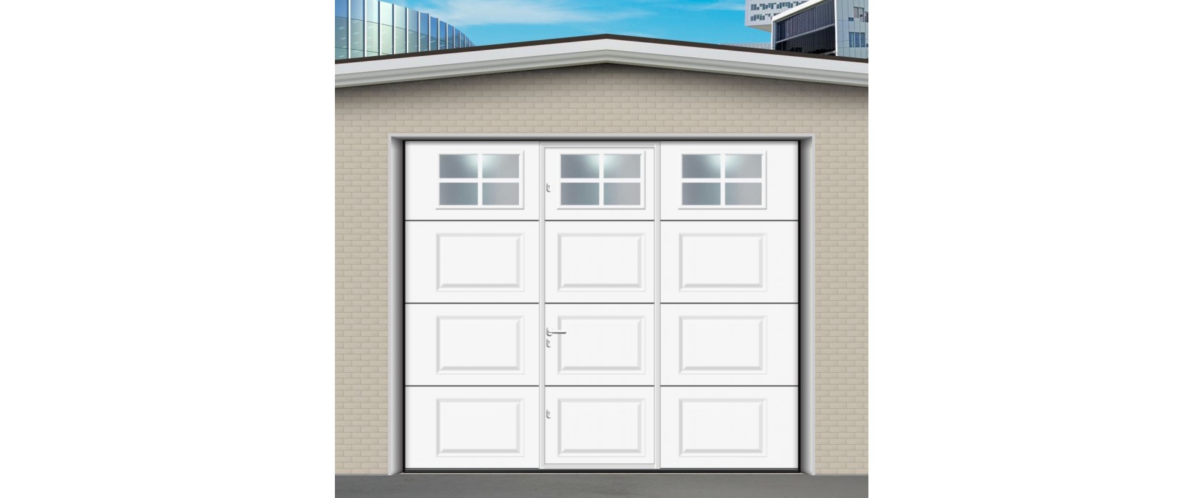 Portes de garage sectionnelle plafond avec portillon isolation 42 mm — free download